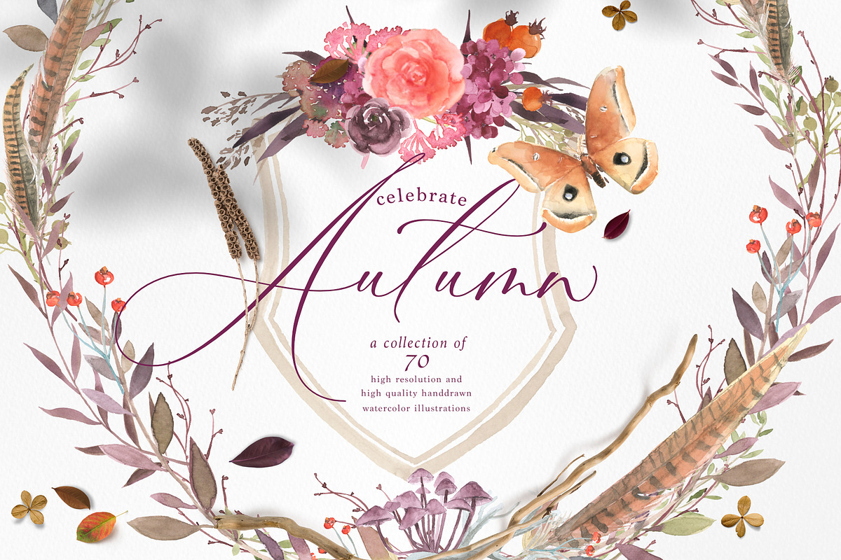 Autumn Watercolor Illustration, a Decorative Illustration by beehouse studio (Photo 1 of 10)