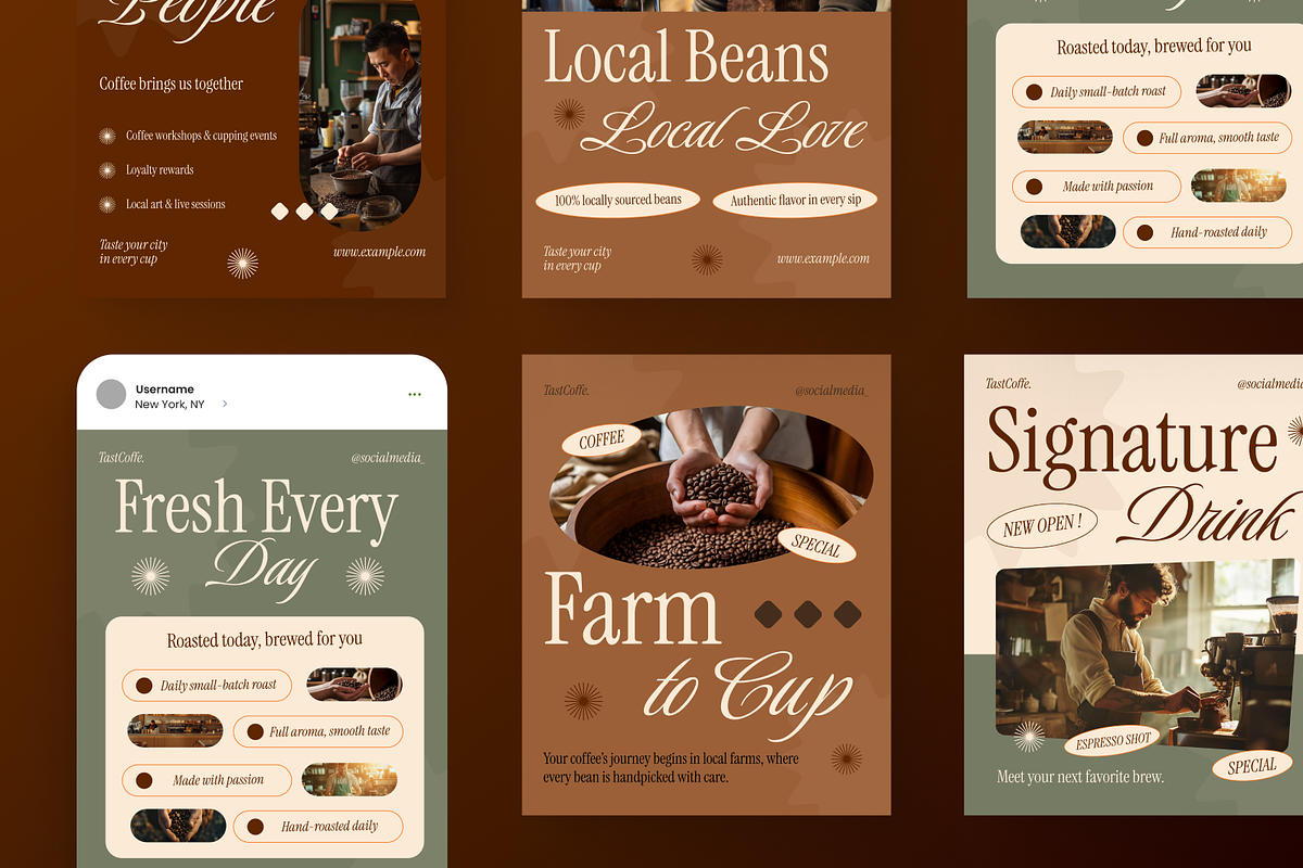 Local Coffee Roastery Instagram Post, a Social Media Template by Annora Studio (Photo 5 of 6)