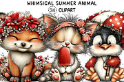 Whimsical Summer Animal Clipart, an Animal Illustration by Creative Art (Thumbnail 1 of 8)