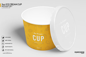 3oz Ice Cream Cup Mockup Set