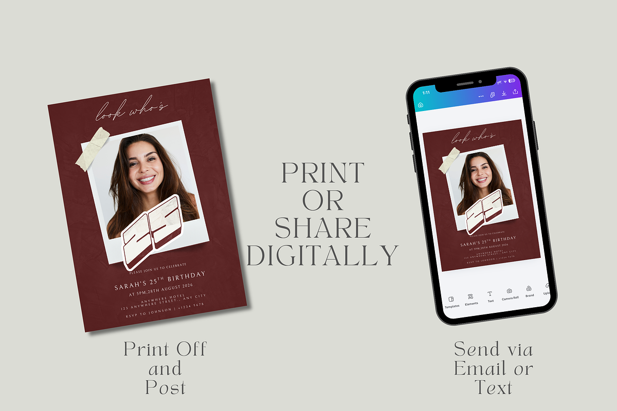 25th Birthday Invitation Template, an Invitation Template by InvitingStorys (Photo 9 of 12)