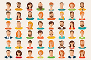 48 flat style male&female avatars, an Icon by Giraffarte (Thumbnail 2 of 2)