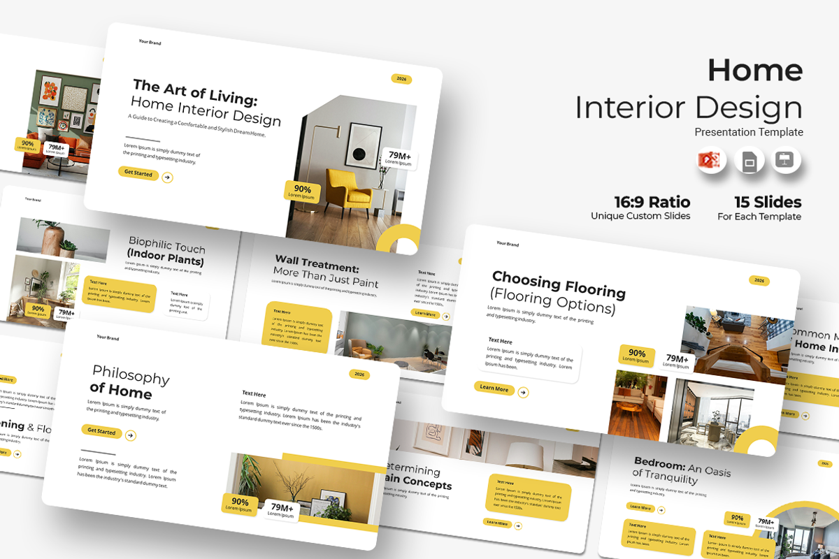 Home Interior Design - PowerPoint, a Presentation Template by Iqsiart Studio (Photo 1 of 3)