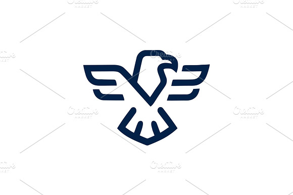 Minimalist eagle bird heraldry logo preview 2