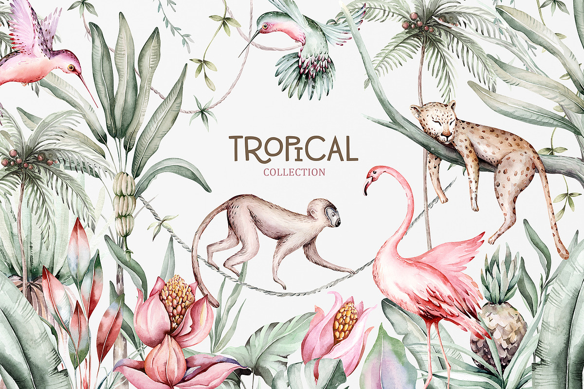 Tropical watercolor collection, an Animal Illustration by Peace ART (Photo 1 of 16)