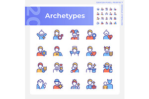 Character archetypes pixel perfect, an Icon by IMG Visuals