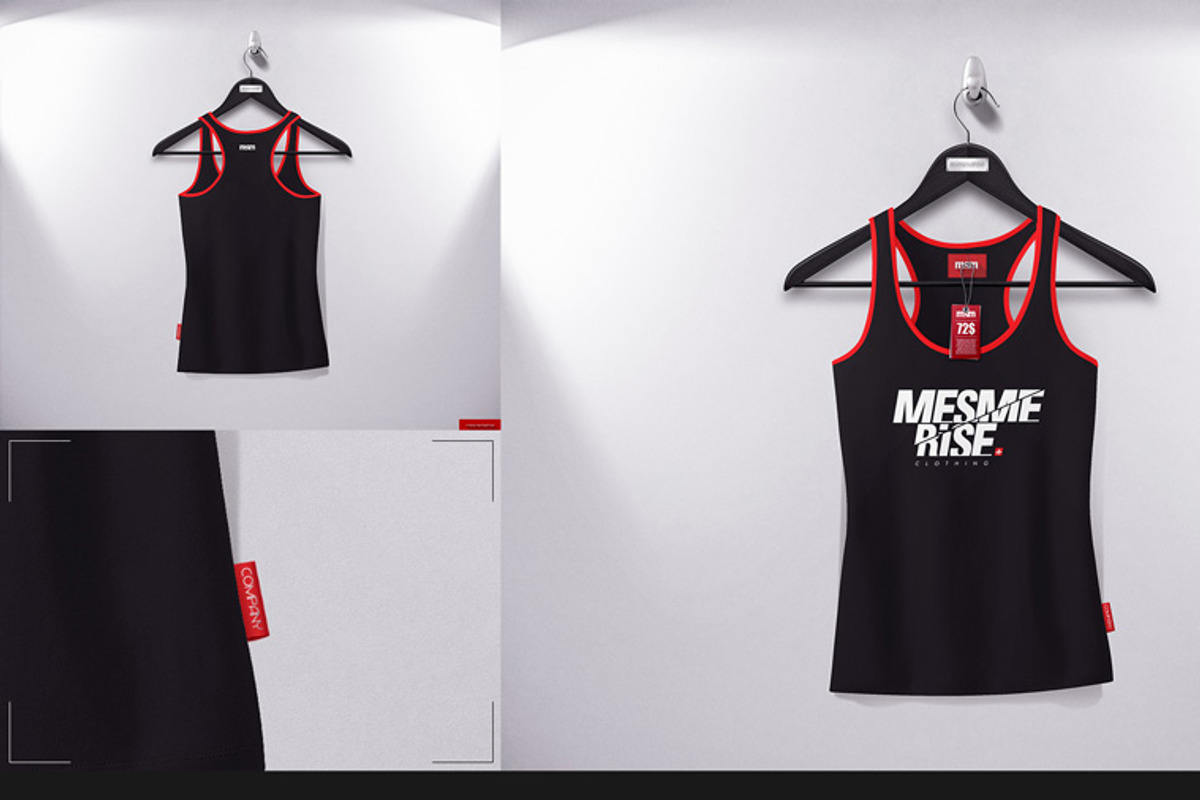 Racerback Tank On 5 Stages Mock-up, a Hoody Mockup by Mocca Mockups Store (Photo 6 of 68)