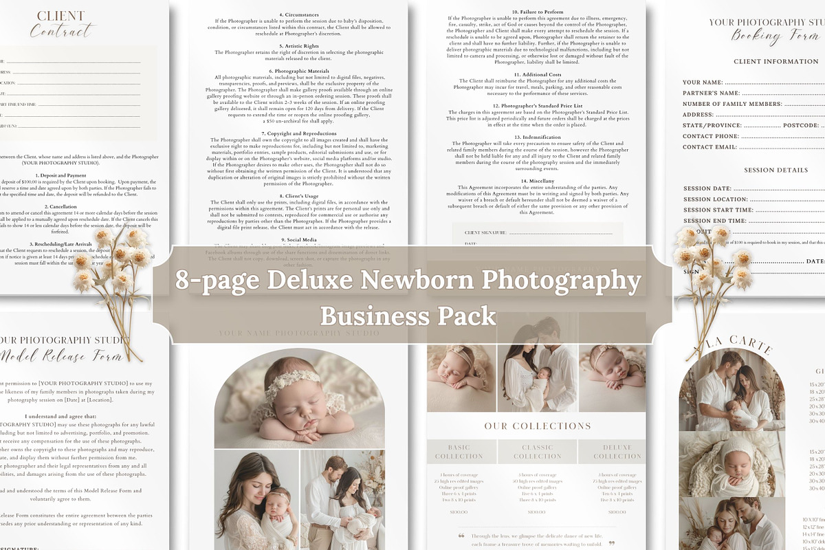 Newborn Photography Deluxe Bundle, a Templates & Theme by Princess & the Pea Design (Photo 4 of 8)