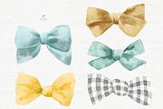 Watercolor Bows Tied Clip Art, a Decorative Illustration by Colibri Watercolor (Thumbnail 3 of 4)