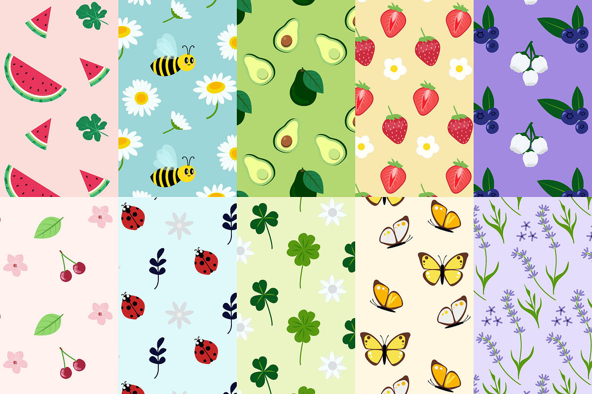10 Seamless Summer Patterns, a Pattern Graphic by Soulprint Mercury (Photo 7 of 7)