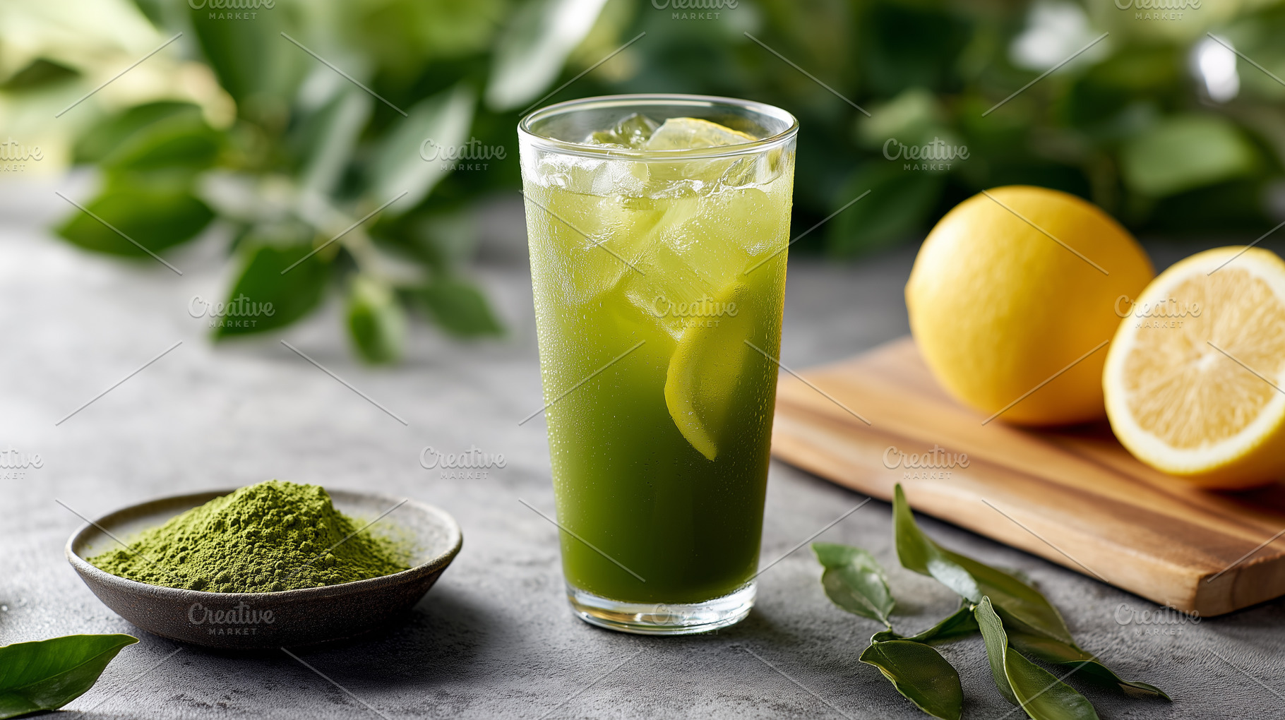 Refreshing iced matcha lemonade, a Food & Drink Photo by MistyDay