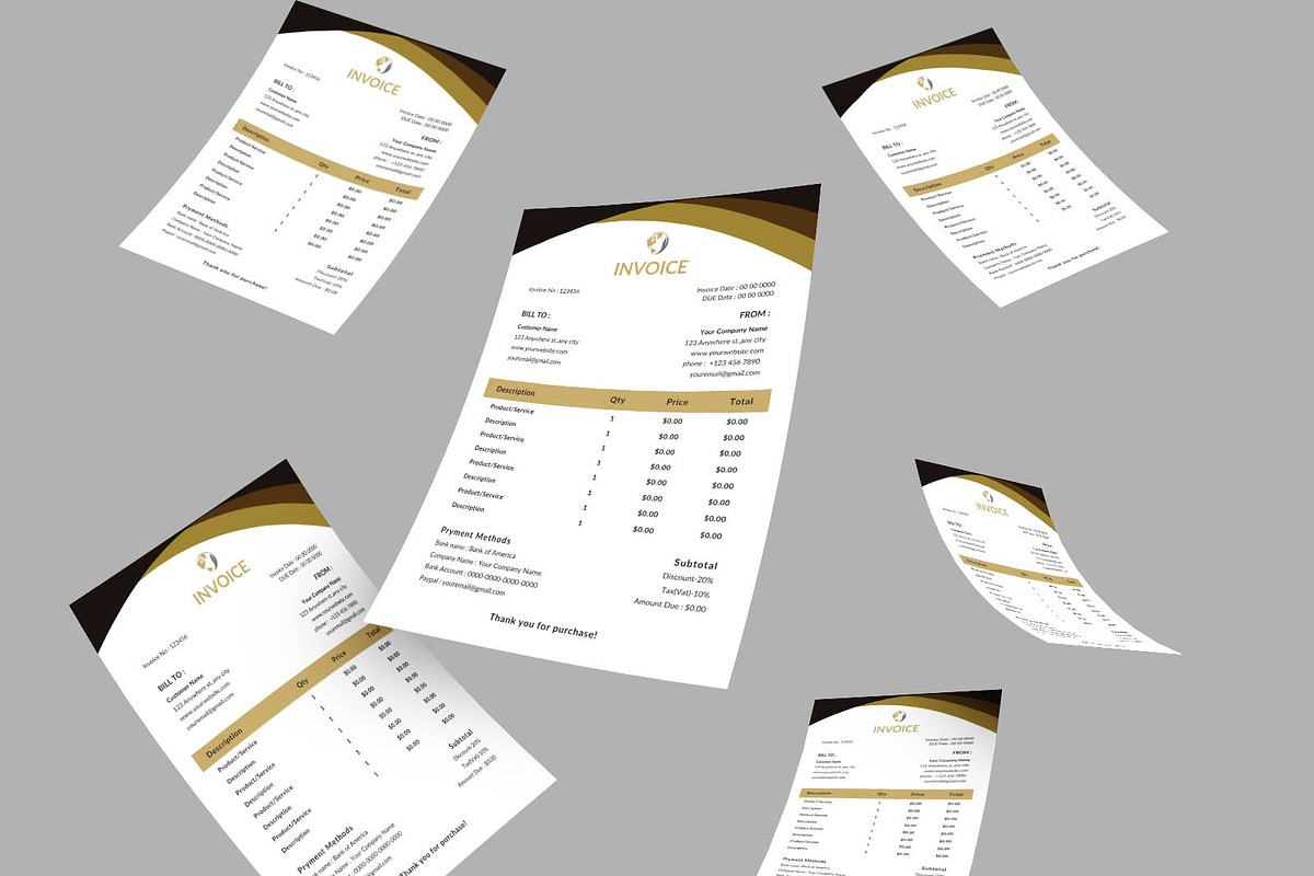 Invoice Template, a Stationery Template by LaxmiOwl (Photo 4 of 6)