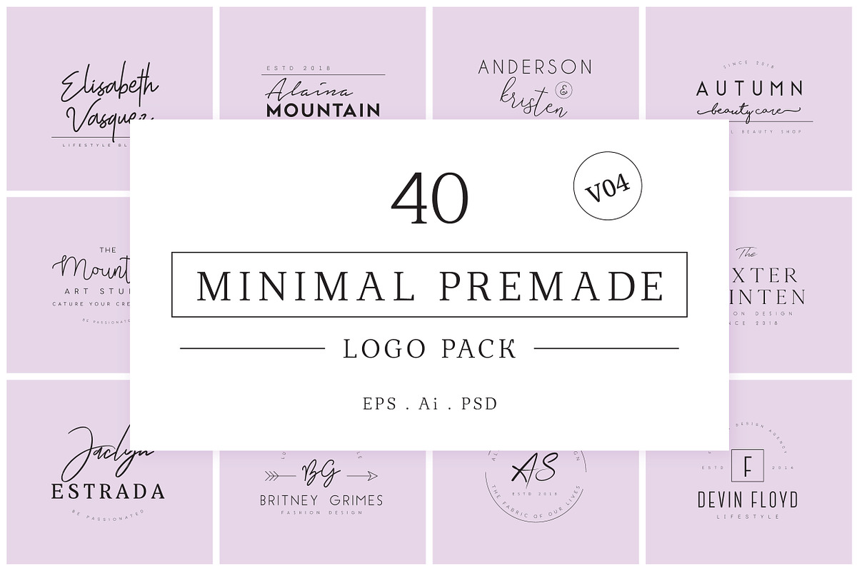 200 Minimal Premade Logo Bundle, a Branding & Logo Template by XpertgraphicD (Photo 34 of 60)