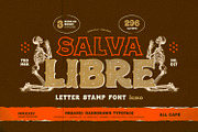 Salva Libre - Letter Stamp Font, a Serif Font by ikiiko (Thumbnail 1 of 7)