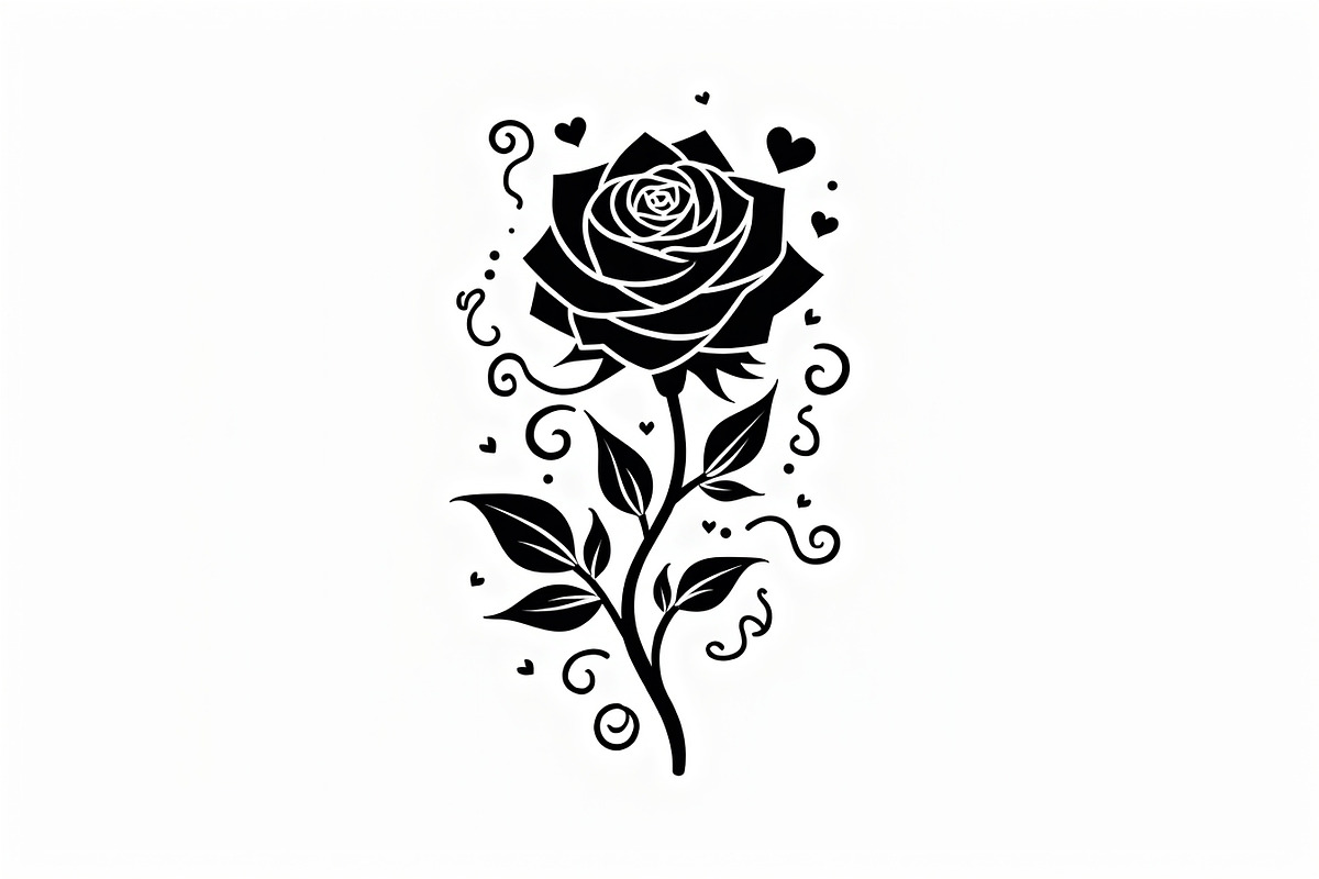 Floral Rose Silhouette Set, an Illustration by hafijul (Photo 2 of 9)