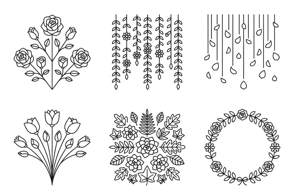 Bundles Set Floral Wedding Icons, an Outline Icon by adenpinkstore (Photo 24 of 44)