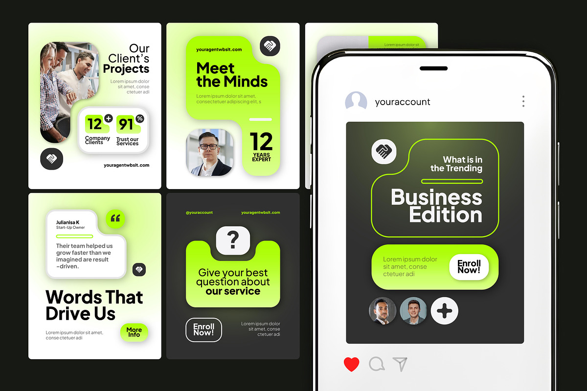 Business Agency Instagram Post, a Social Media Template by Pink Bunny Studio (Photo 1 of 3)
