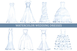 Watercolor wedding dresses