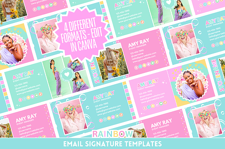 Rainbow Email Signature Templates, an Email Template by SunshineStudioBoutique