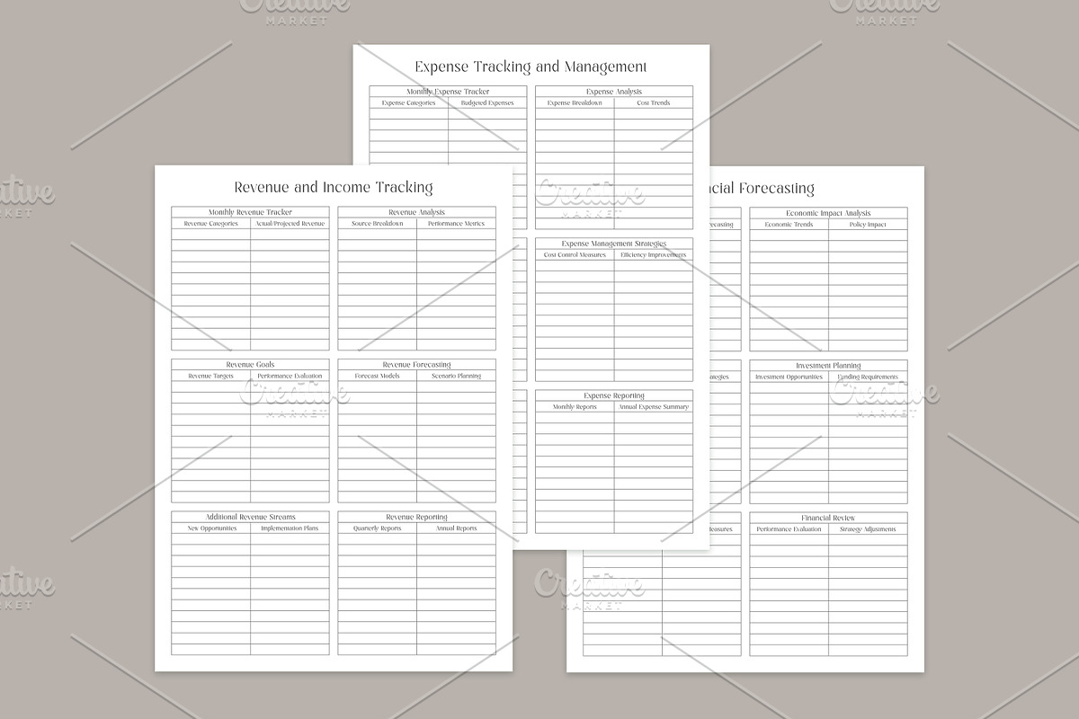 Budget Planner Pages Set V-10, a Stationery Template by shahsoft (Photo 3 of 3)