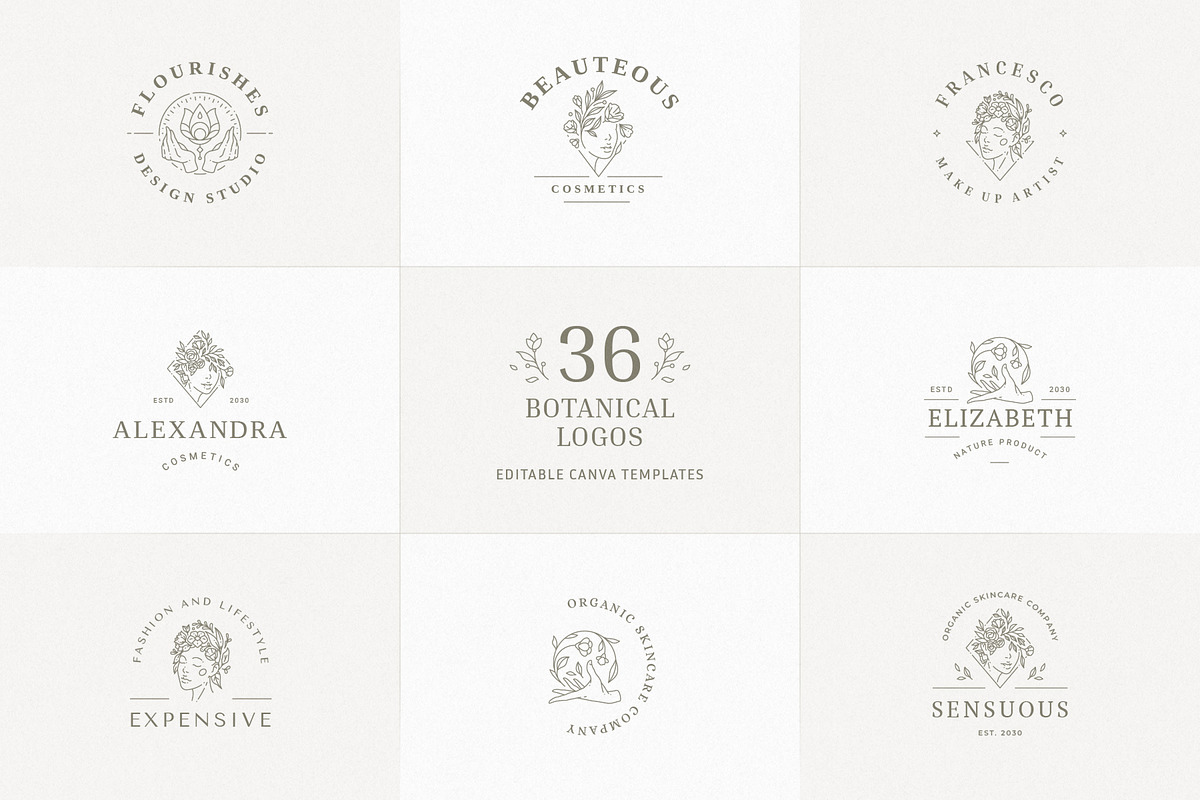 36 Botanical Logo Templates | Canva, a Branding & Logo Template by Vasya Kobelev (Photo 1 of 10)