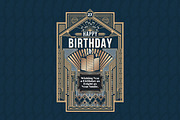 American Art Deco Birthday Card, a Decorative Illustration by Sinlatown (Thumbnail 1 of 2)