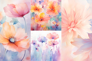 Watercolor Backgrounds. Pastel Color