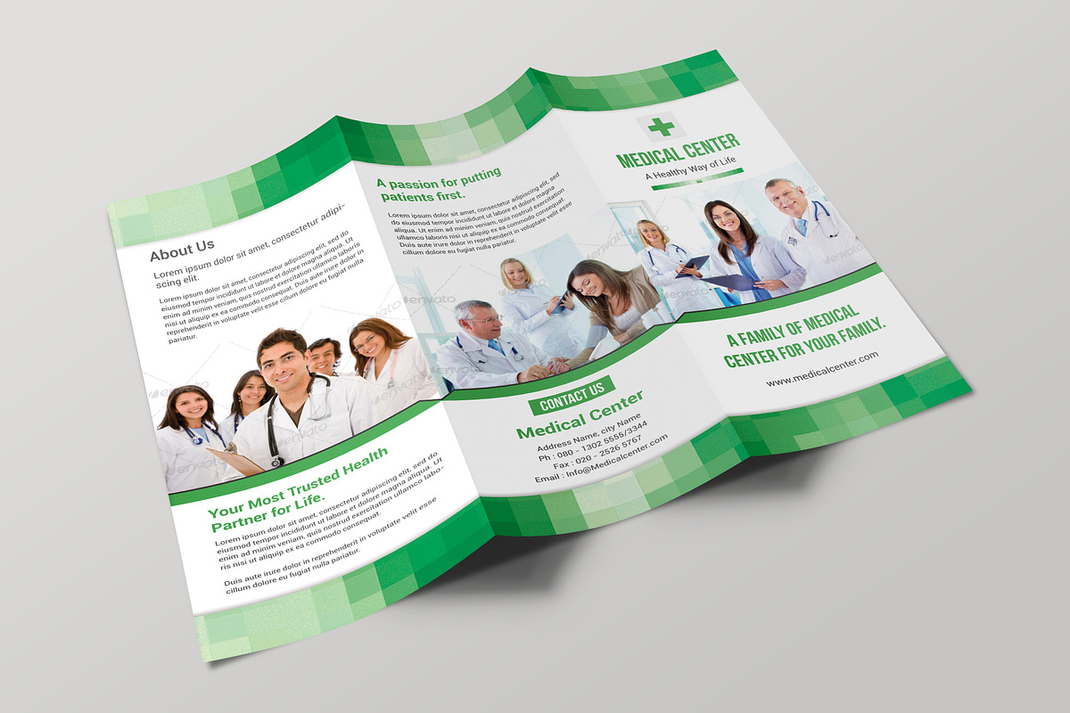 Mosaic Medical Trifold Brochure, a Brochure Template by Creative  designer (Photo 3 of 6)