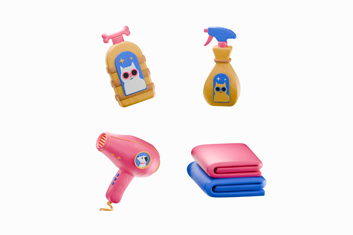 Pet Care 3D Illustration, an Object Illustration by graphicook (Photo 3 of 3)