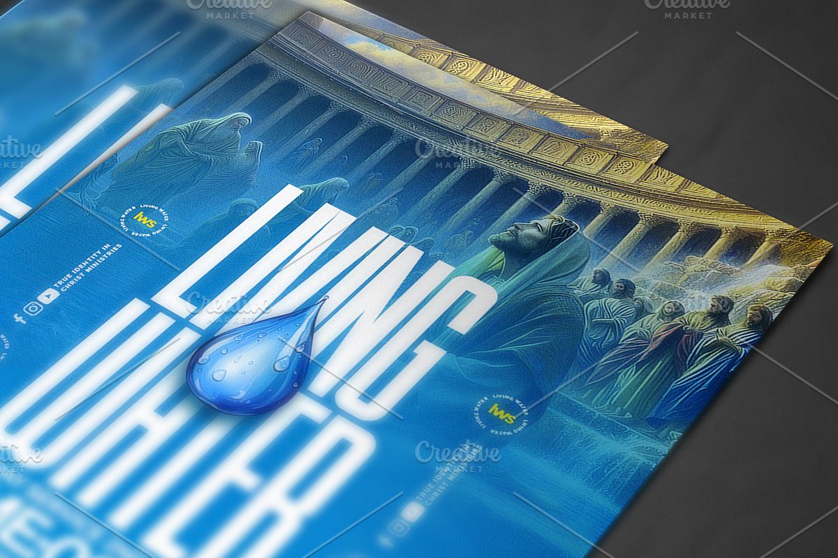 Living Water Church Psd, a Social Media Template by church flyer templates (Photo 2 of 4)