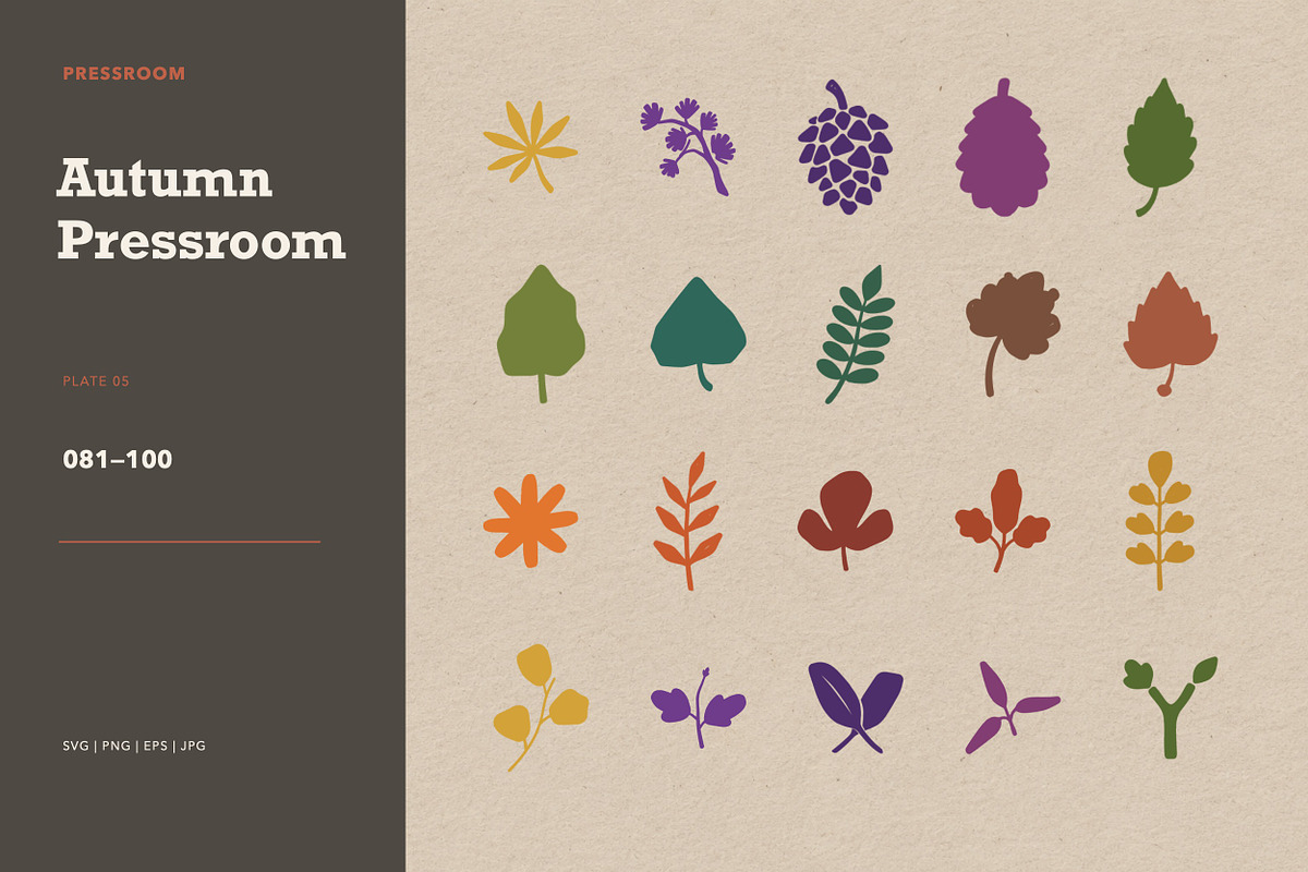 100 Hand-Cut Botanical Shapes, a Seasonal Illustration by designvectx (Photo 8 of 8)