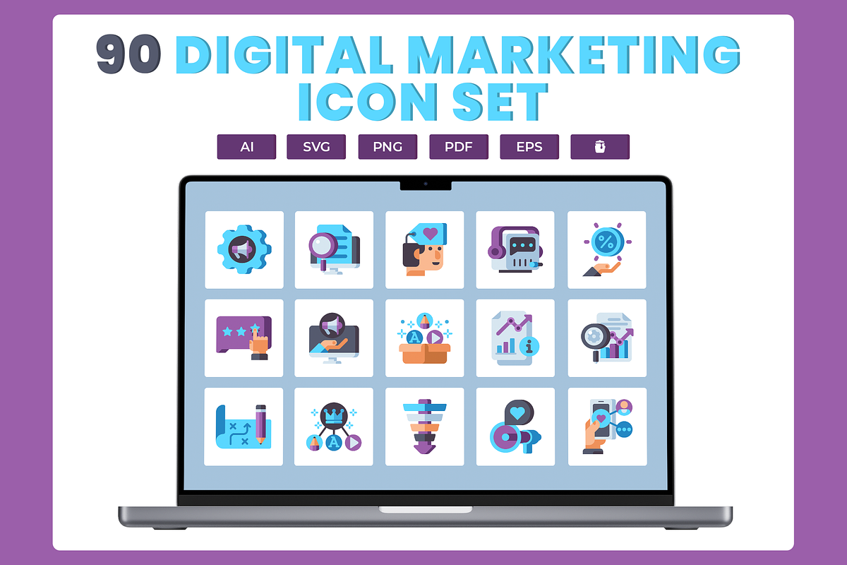 Digital Marketing Icon Set Astute, a Solid Icon by Flat Icons (Photo 1 of 7)