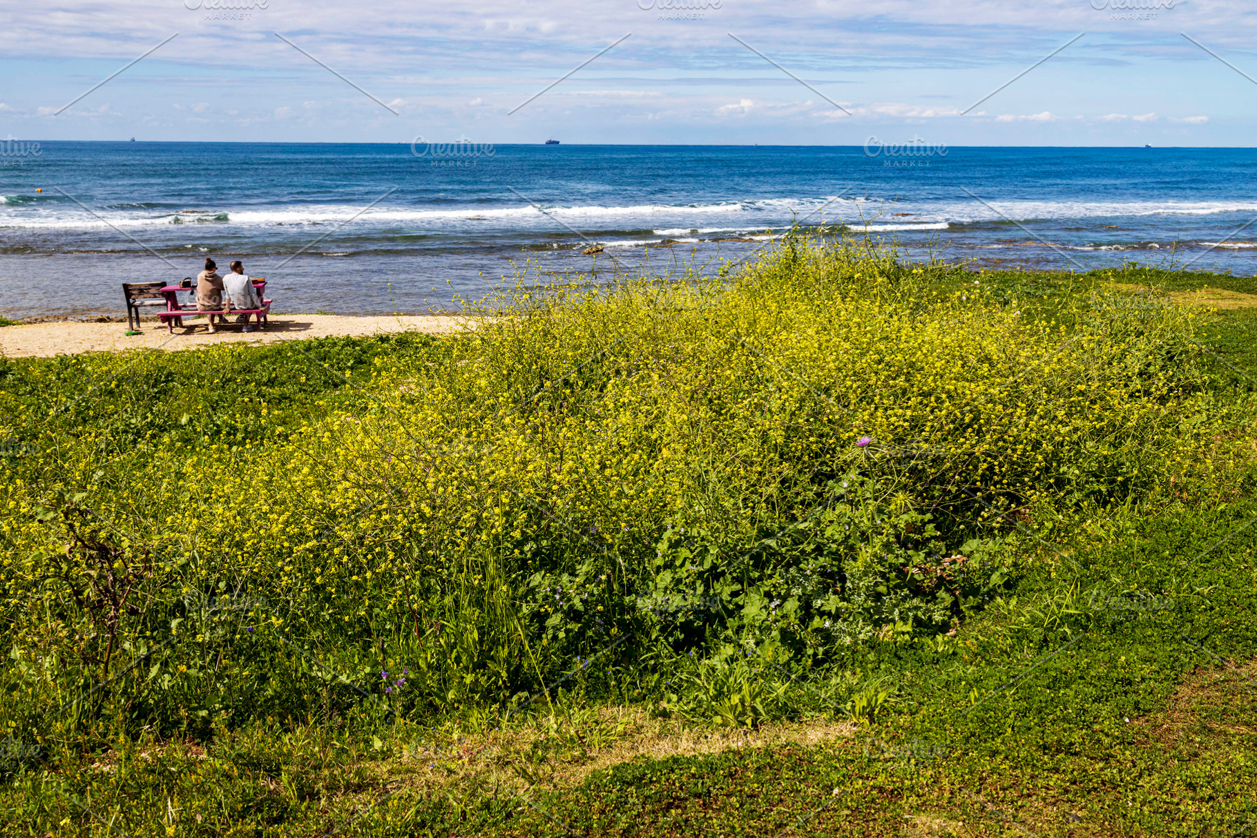 The shore of the Mediterranean Sea, a Nature Photo by Imaginarium