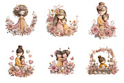whimsical mothers day clipart, an Animal Illustration by GatewayDesign (Thumbnail 3 of 7)