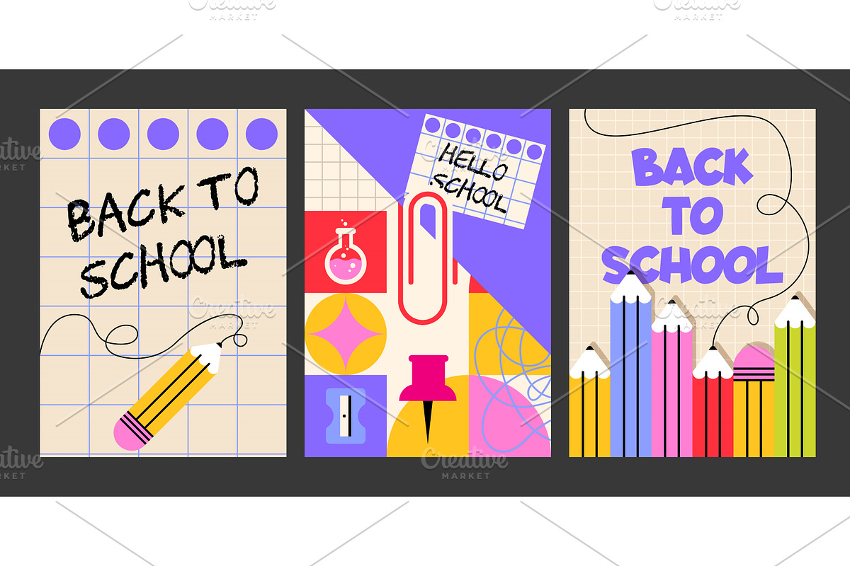 Modern back to school geometric, an Education Illustration by art PVP - market