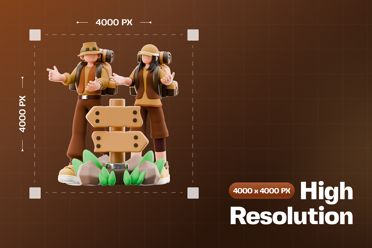 Camping Scenes 3D Character Pack, a Characters & Person 3D Model by Haps Space (Photo 2 of 4)