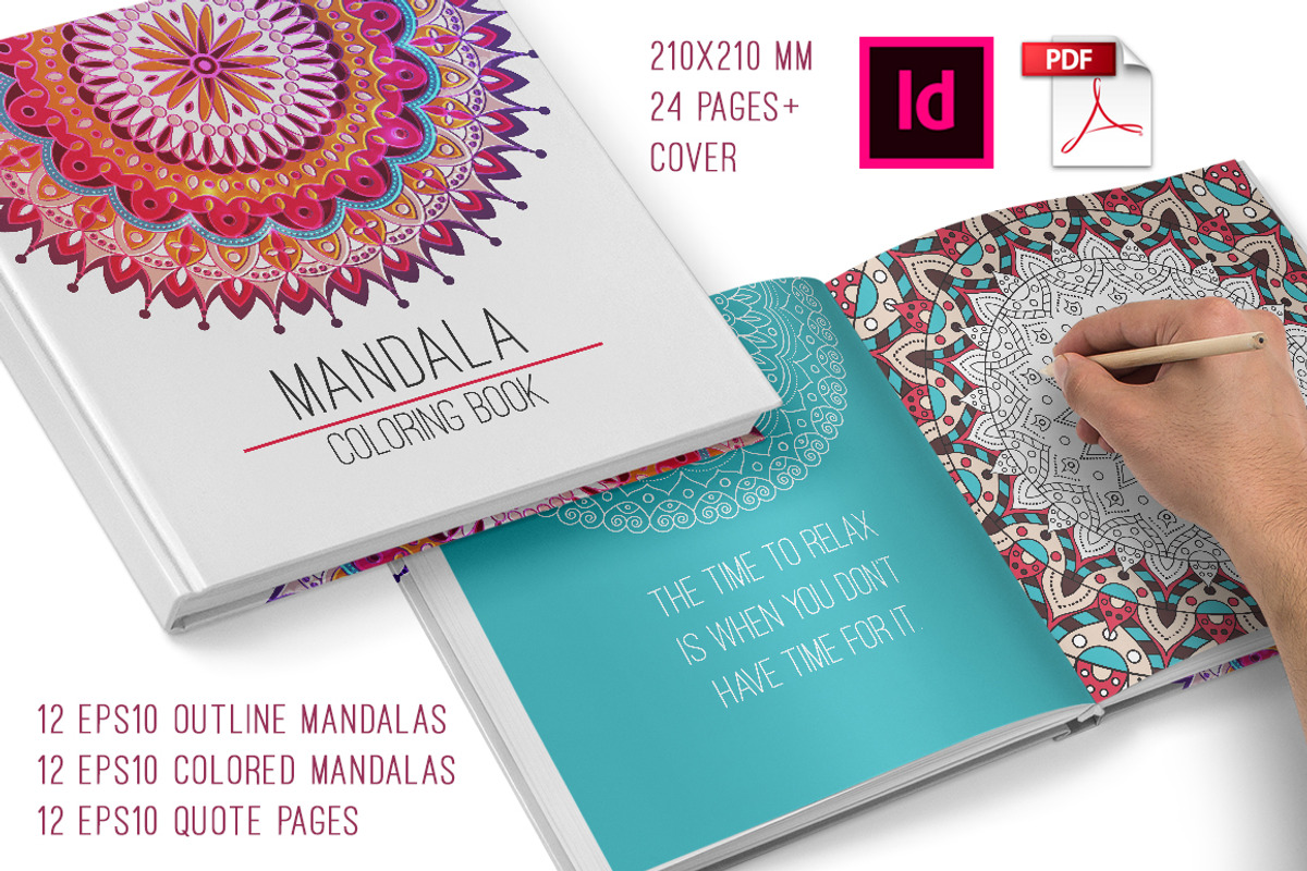 Mandala coloring book for adults., a Brochure Template by Kseniia Kuznetsova (Photo 1 of 5)