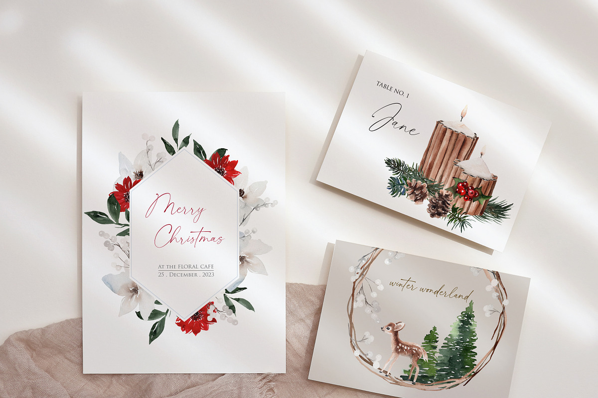 Watercolor clipart -Warmth Christmas, an Illustration by Beigetime (Photo 6 of 9)