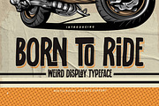 BORN TO RIDE- Weird Display Typeface, a Sans Serif Font by Gassstype (Thumbnail 1 of 8)