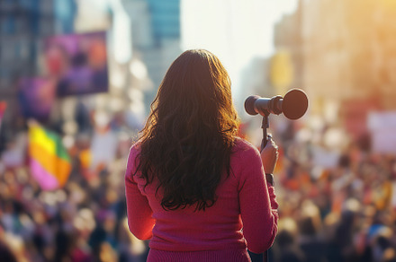 A freedom rally for womens rights, a Photo by Pavel_design