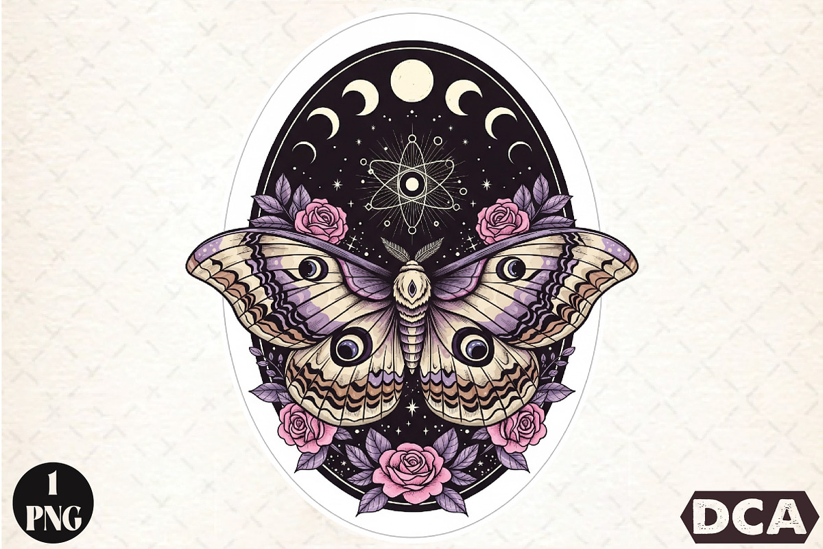 Celestial Lunar Moth Png,Halloween, an Illustration by DreamCafeArt (Photo 1 of 7)
