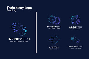 Abstract Tech Digital Logo Bundle, a Branding & Logo Template by Dyn Studio