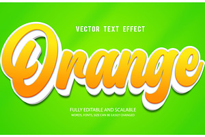 Orange Vector 3d Editable Text