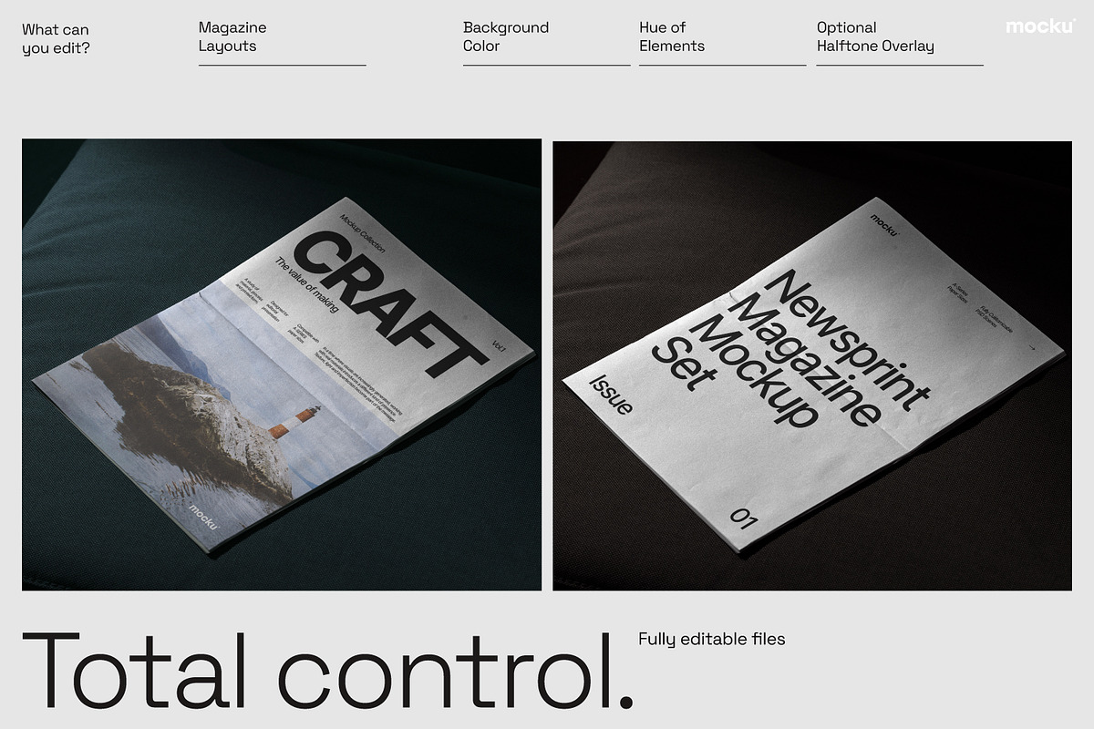 Newsprint Magazine Mockup Set, a Books & Magazine Mockup by Mocku (Photo 19 of 21)