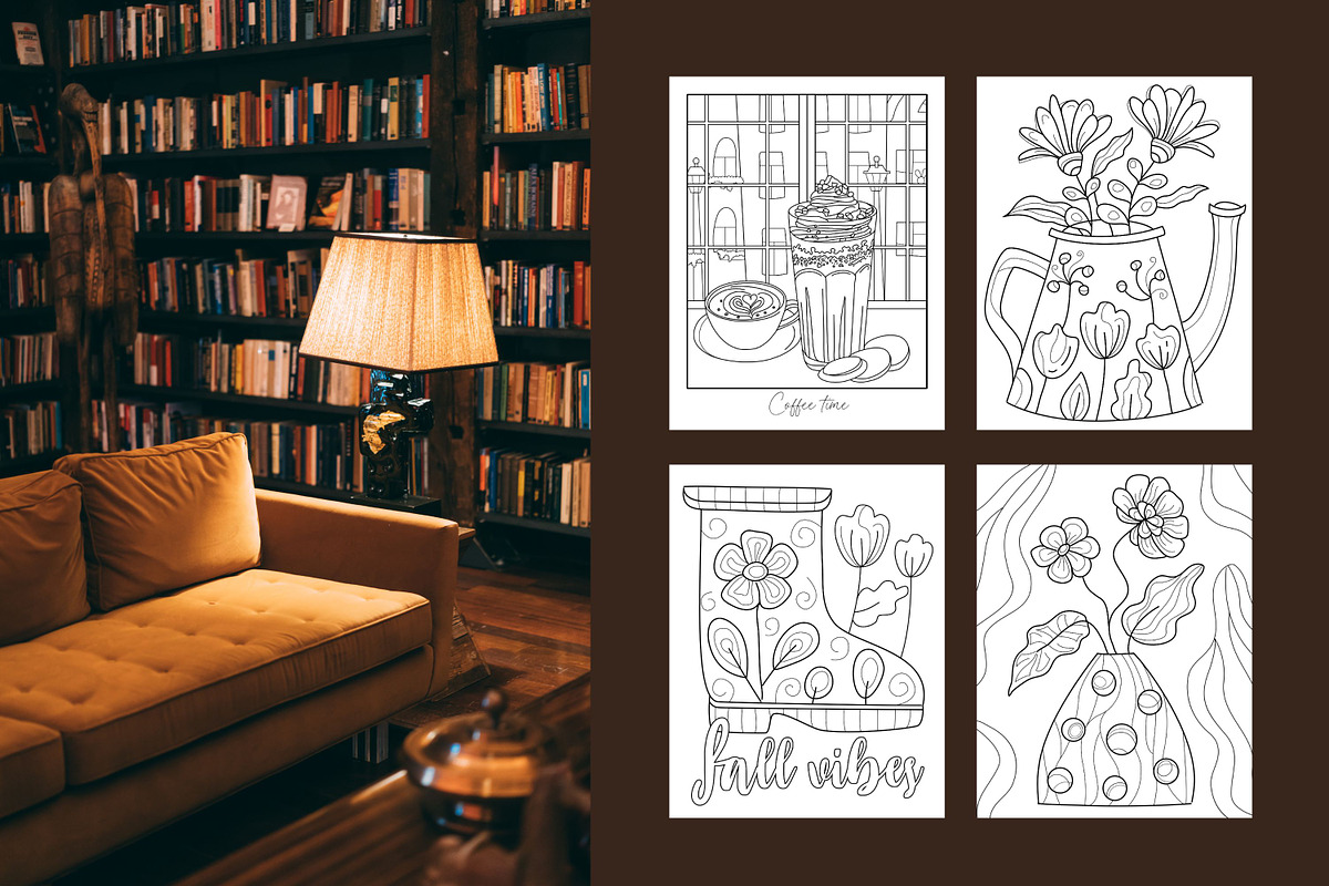 Cozy Autunm | Coloring book, a Decorative Illustration by ChristinaDesigns (Photo 3 of 6)