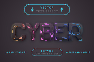 Cyber Cable - Editable Text Effect