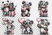 Quirky Valentine's Day Panda Clipart, an Illustration by SVGArt (Thumbnail 2 of 8)