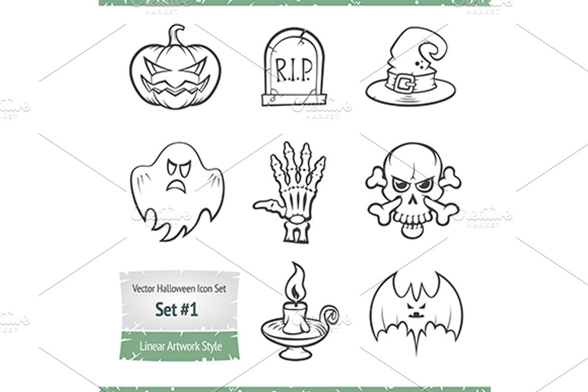 Halloween Sketch Icons Set, an Icon by painterr (Photo 2 of 2)
