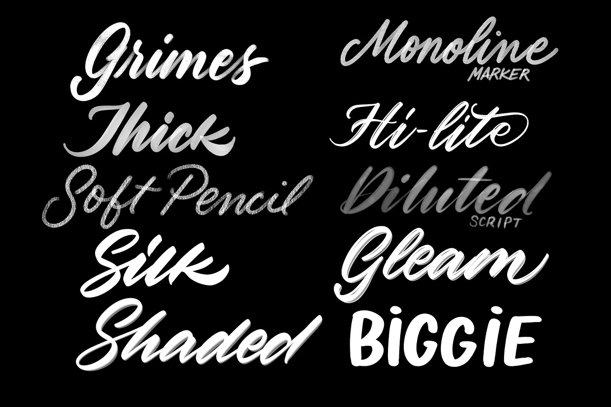 Procreate Lettering Brush Pack 2 preview 2