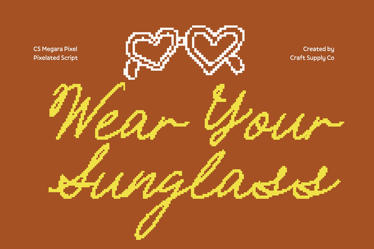 CS Megara Pixel, a Script Font by Craft Supply Co. (Photo 5 of 8)